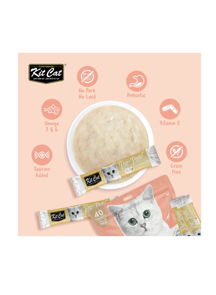 Kit Cat Purr Puree Chicken & Salmon (40 Sachets Value Pack x 2 ) - 2 pack - Image 3