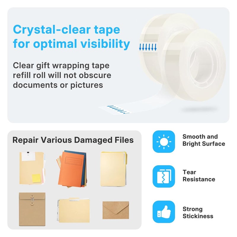 OWLKELA 20 Rolls Transparent Tape Refills, Clear Tape, All-Purpose Transparent Glossy Tape for Office, Home, School - Image 5