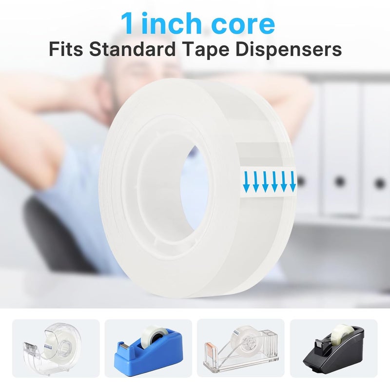 OWLKELA 20 Rolls Transparent Tape Refills, Clear Tape, All-Purpose Transparent Glossy Tape for Office, Home, School - Image 4