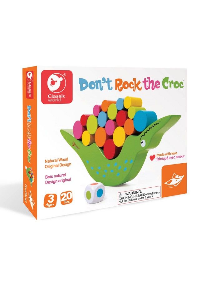 FoxMind Games: Don Rock The Croc. Colorful Dexterity Game Using Colorful Wooden Blocks. Helps Develop Color Recognition And Handeye Coordination. For 1+ Players Ages 3 And Up - Image 2