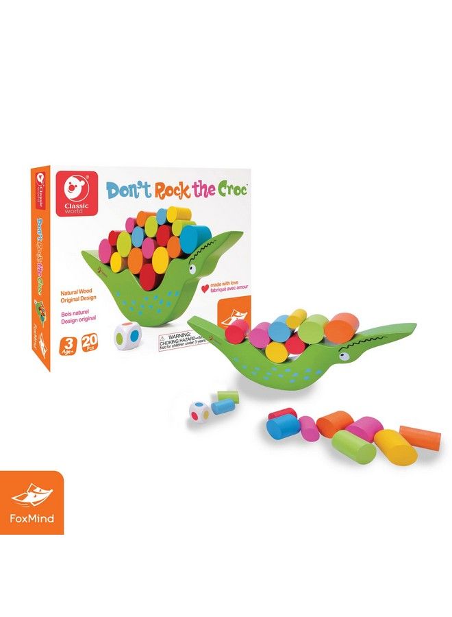 FoxMind Games: Don Rock The Croc. Colorful Dexterity Game Using Colorful Wooden Blocks. Helps Develop Color Recognition And Handeye Coordination. For 1+ Players Ages 3 And Up - Image 3