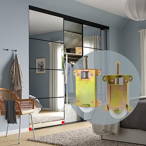 TPard Sliding Mirror Closet Door Rollers Replacement Hardware Fits Contractors Part #W8020C or Hard 1775 Wardrobe Doors Wheels, 1-1/2" Durable POM Concaved Ball Bearing Wheel, 2 Pack - Image 3
