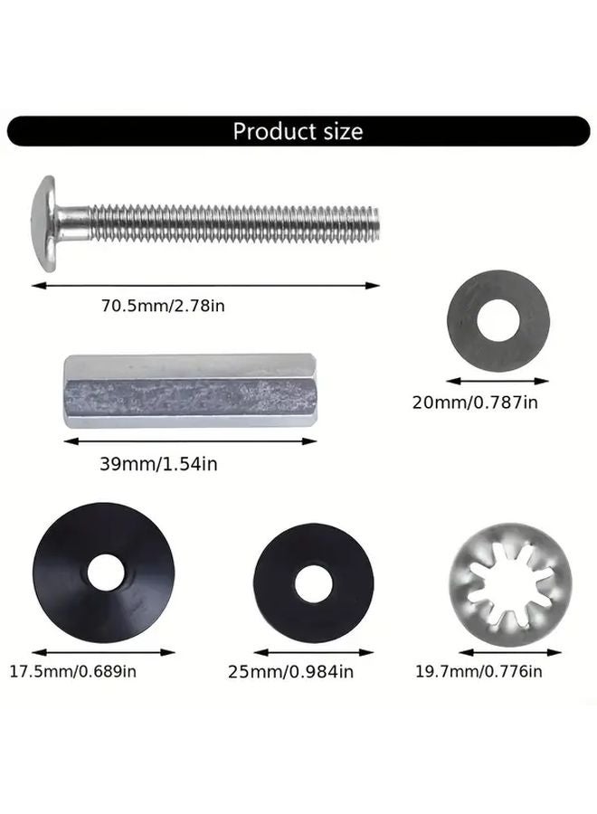 2pcs Toilet Tank To Bowl Bolts Kit Heavy Duty Stainless Steel Waterproof Adjustable Height Leakproof Replacement Parts - Image 4