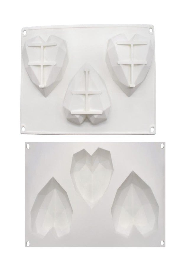 mostsom Diamond Heart Silicone Chocolate Mold DIY Cake Accessories Molds Kitchen Ice Cubes Biscuit Pastry Manual Baking Mould (Lover Heart J_11.76 X6.88 X1.2 inch) - Image 5