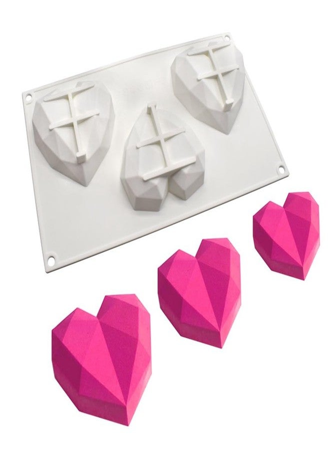 mostsom Diamond Heart Silicone Chocolate Mold DIY Cake Accessories Molds Kitchen Ice Cubes Biscuit Pastry Manual Baking Mould (Lover Heart J_11.76 X6.88 X1.2 inch) - Image 1