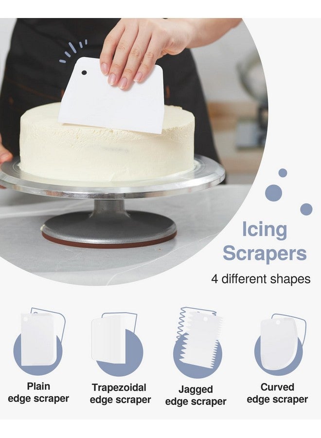 Puroma جمنش 8 في 1 قاعدة كعكة دوارة من سبائك الألمنيوم 12 بوصة مع 3 ملعقات زينة مائلة، 3 أمشاط زينة للحلويات، الكعك والكعك المزخرف - Image 5