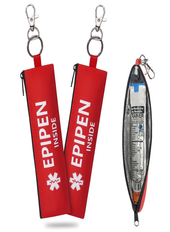 MEDMAX 2 Pack Insulated Slim Epipen Carry Case, Portable Double Sided Emergency Printing Medical Pouch Holder for One Epipen Allergy Medicine Essentials - Image 1