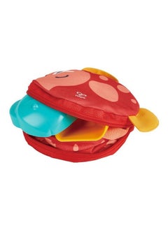Hape Kids Beach Toys Kit, Folding Bucket and Storage Bag 2 in 1 Portable Sand Play Set with Shovel Mold  - Image 3