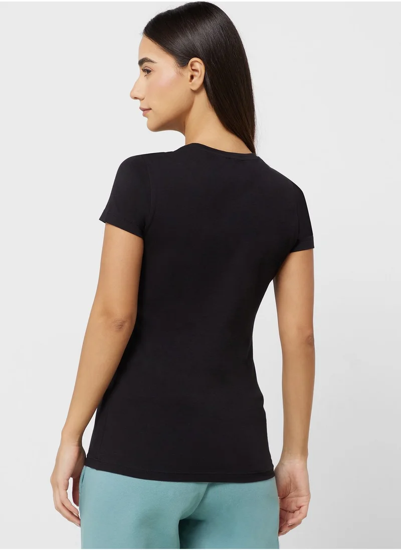 EMPORIO ARMANI Printed V Neck T- Shirt