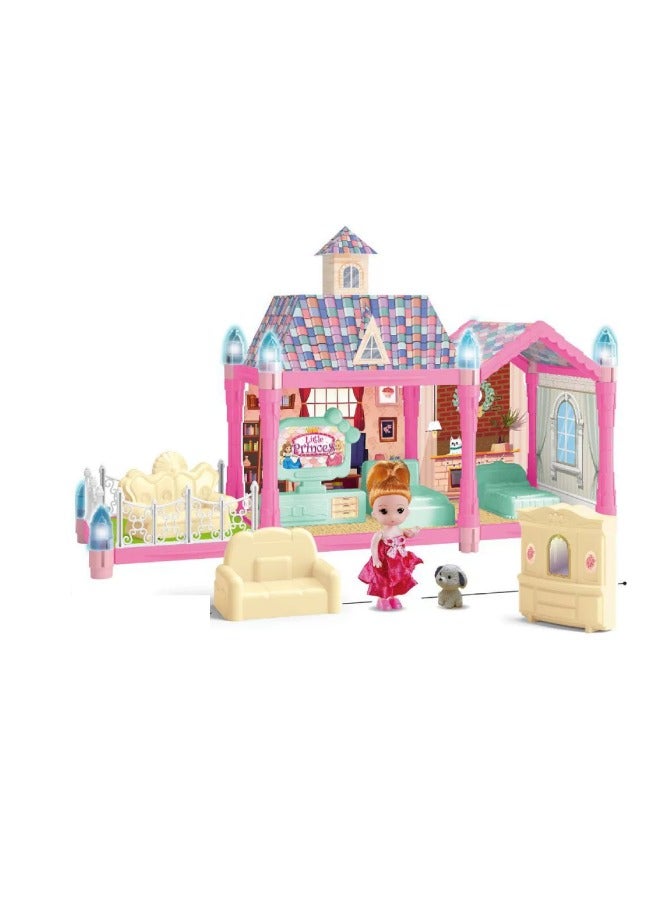 Dream House for Girls Villa Creative Role Play Set 1 Floor 2 Rooms Dollhouse With Garden Toddler Playhouse DIY Building Kids Gift for 3-10 Year Old Girls 71 Pieces  - Image 1