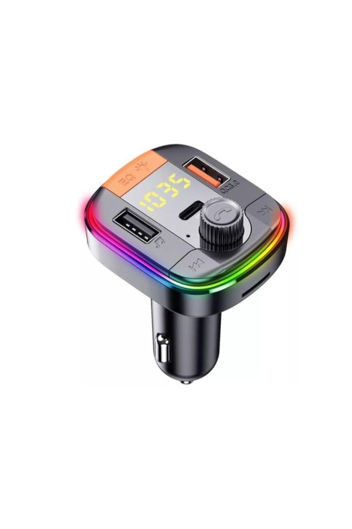 Yesido Y45 Fast charging Smart Dual USB Ports Vehicle Charger FM Transmitter Mp3 - Black - Image 1