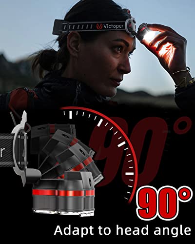 Victoper Rechargeable Headlamp, 8 LED High Lumen Super Bright Headlights with Red Light, USB Waterproof Head Flashlight, 8 Mode Head Lamp for Outdoor Running Fishing Working Camping Gear - Image 5