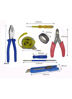 Inditrust Inditrust Hand tools kit 8pc set 11inch Claw Hammer 8inch Plier electric tester Measurement Tape Electric Tape Paper cutter 2in1 Screwdriver and Wire cutter set  - Image 3