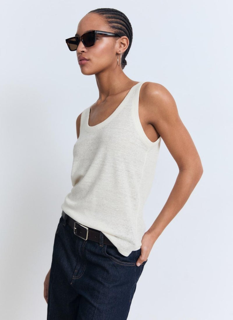 MANGO Linen Top  - Image 1