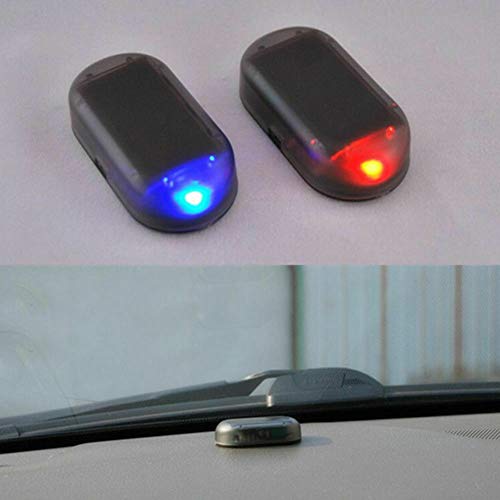 TOTMOX 3 pcs Car Solar Power Simulated Dummy Alarm Warning Car Anti Theft Device LED Flashing Security Light Fake Lamp (Red) - Image 5