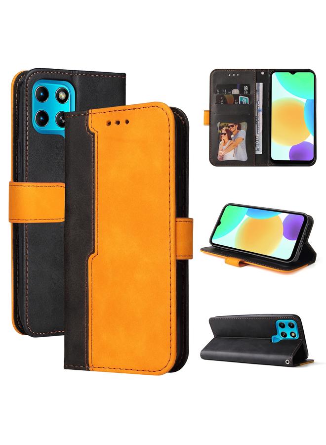 Zaboon Case For Infinix Smart 6 Stitching-Color Horizontal Flip Leather Case - Image 1