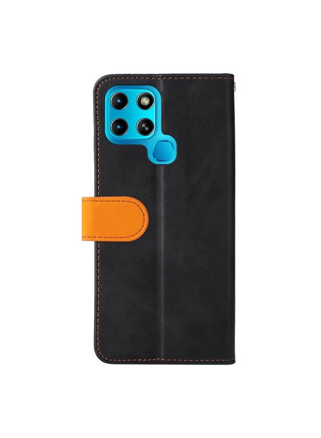 Zaboon Case For Infinix Smart 6 Stitching-Color Horizontal Flip Leather Case - Image 3
