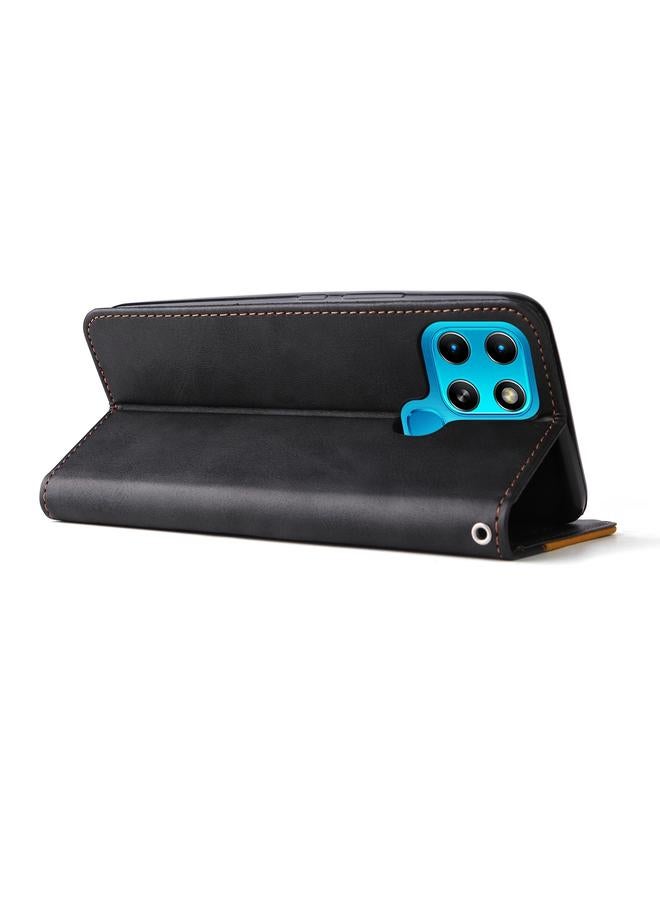 Zaboon Case For Infinix Smart 6 Stitching-Color Horizontal Flip Leather Case - Image 5