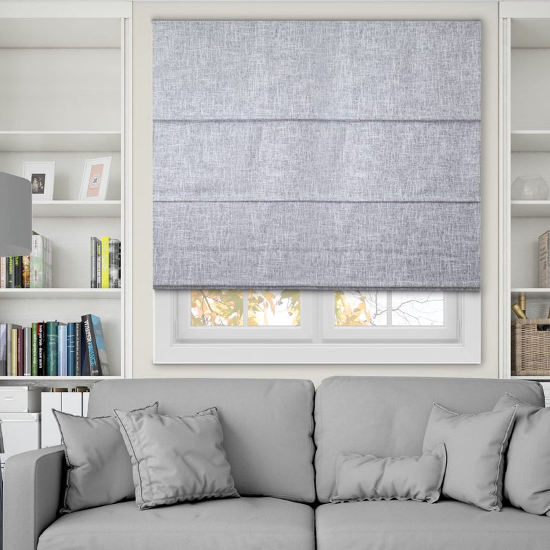 CHICOLOGY Roman Shades for Windows Roman Window Shades Roman Shades Window Treatments Window Shades for Home Polyester Window Shade Lexington Gainsboro Blackout 23 W X 72 H