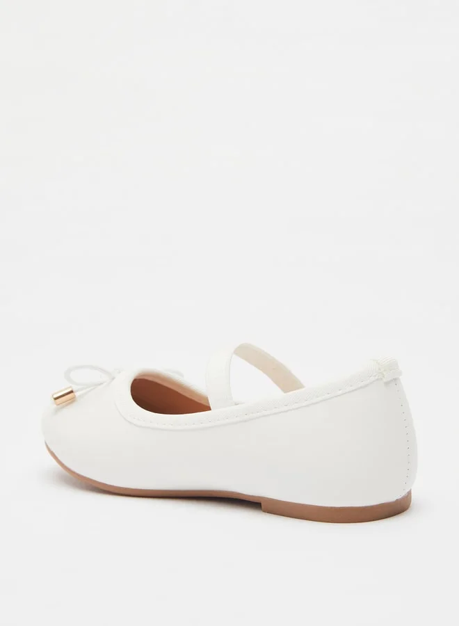 JUNIORS Girls Round Toe Ballerina Shoes with Elastic Strap Detail with Cushioning