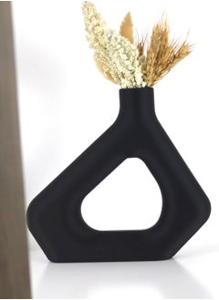 3D Brothers 1 Pcs Pentagon-Shaped Vase Fuzzy Skin for Home Decor and Office Black  - Image 4