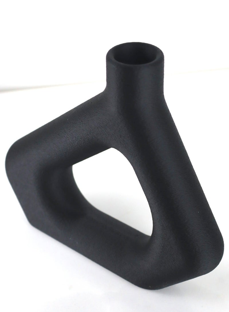 3D BROTHERS “1 Pcs Large Pentagon-Shaped Vase Fuzzy Skin for Home Decor and Office – Black” - Image 2