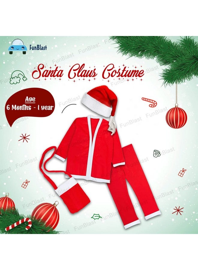 FunBlast Santa Claus Costume Dress Kids Boys, Girls - Christmas Outfits for Boys,Girls/Christmas Fancy Dress for Toddler/Christmas Gifts for Kids (For 6 Months - 1 year) - Image 2