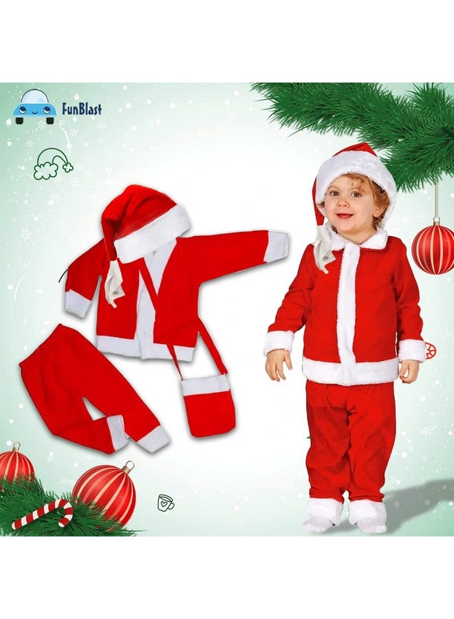 FunBlast Santa Claus Costume Dress Kids Boys, Girls - Christmas Outfits for Boys,Girls/Christmas Fancy Dress for Toddler/Christmas Gifts for Kids (For 6 Months - 1 year) - Image 3