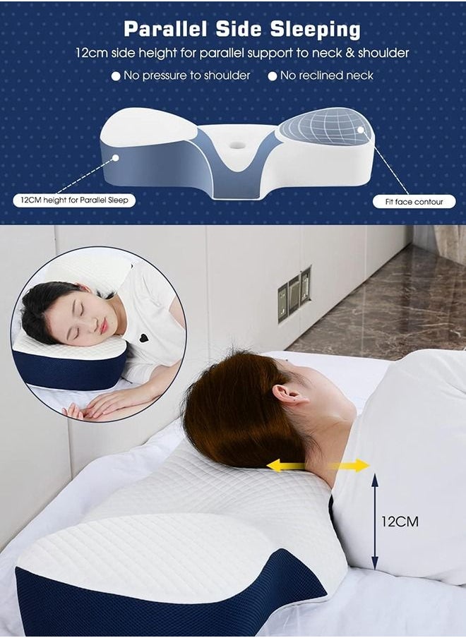 Arabest Memory Foam Bed Pillow, 67*12 cm,Adjustable Ergonomic Cervical Sleeping Neck Pillow, Neck Support Pillow for Shoulder and Neck Pain Relief, Orthopedic Pillow for Side Sleeping with Washable Cover  - Image 2