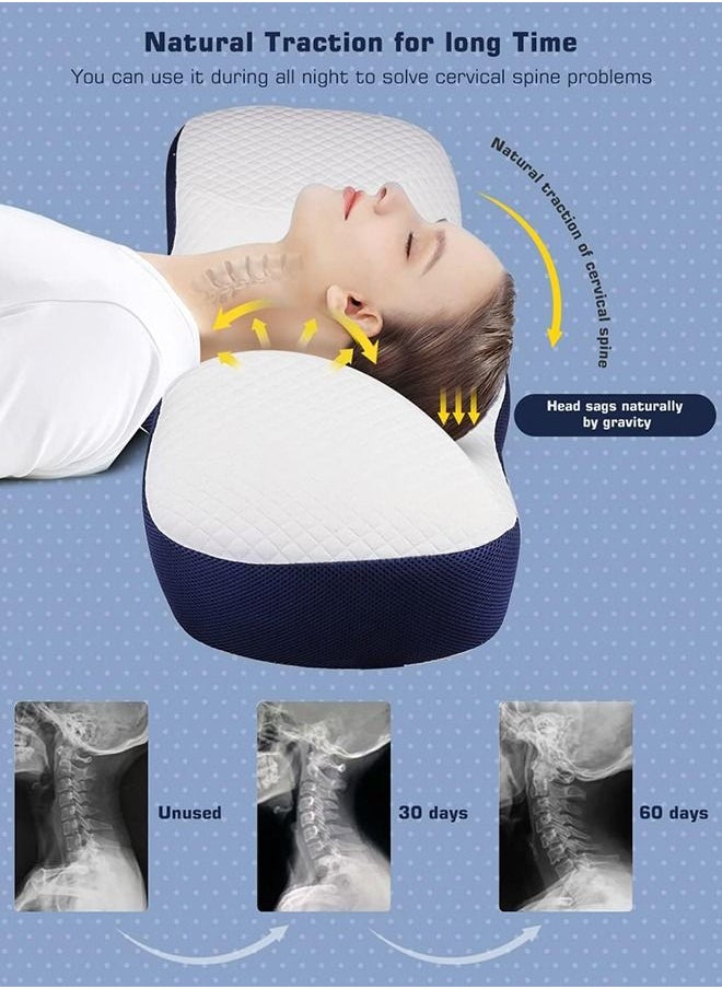 Arabest Memory Foam Bed Pillow, 67*12 cm,Adjustable Ergonomic Cervical Sleeping Neck Pillow, Neck Support Pillow for Shoulder and Neck Pain Relief, Orthopedic Pillow for Side Sleeping with Washable Cover  - Image 5