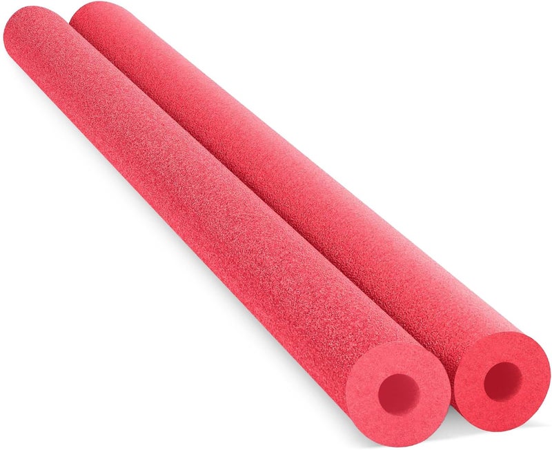 Chochkees Red Floating Pool Noodles Foam Tube 2-Pack, Thick Hollow Noodles for Floating in The Swimming Pool, 52" Inches Long - Image 4