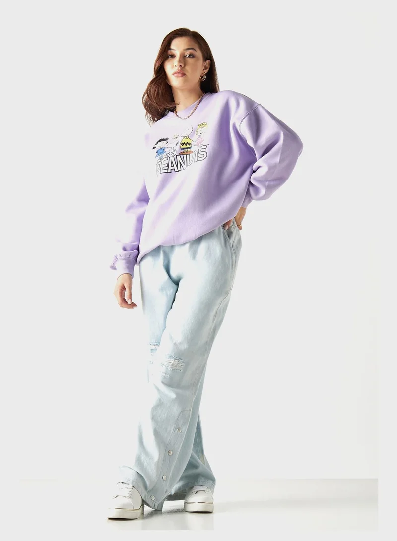 SP Characters Graphic Crew Neck Sweatshirt