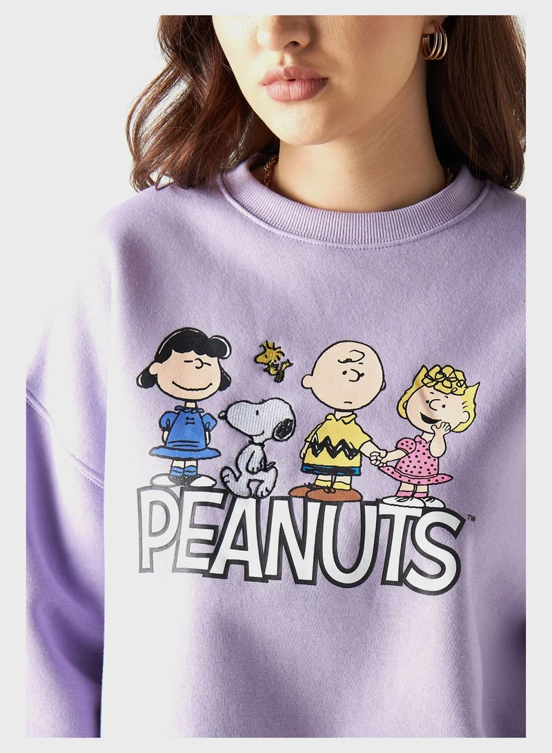 SP Characters Graphic Crew Neck Sweatshirt