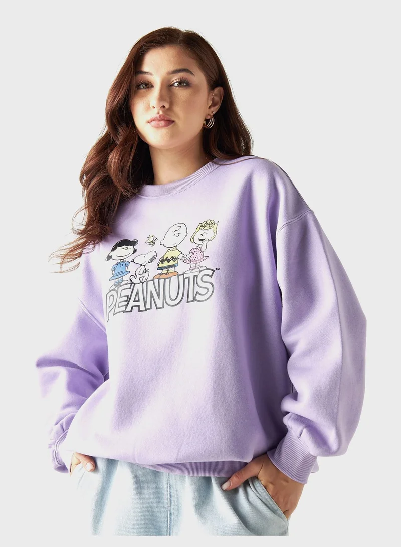 SP Characters Graphic Crew Neck Sweatshirt