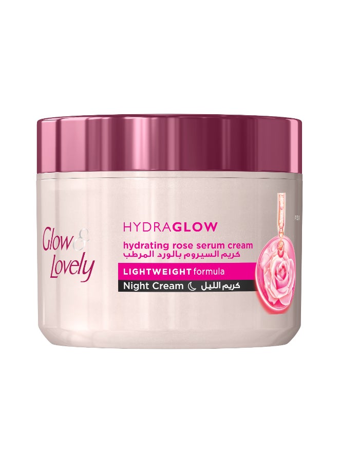Glow & Lovely كريم الليل هيدرا جلو من جلو آند لوفلي، كريم سيروم الورد المرطب، 50 جرام - Image 1