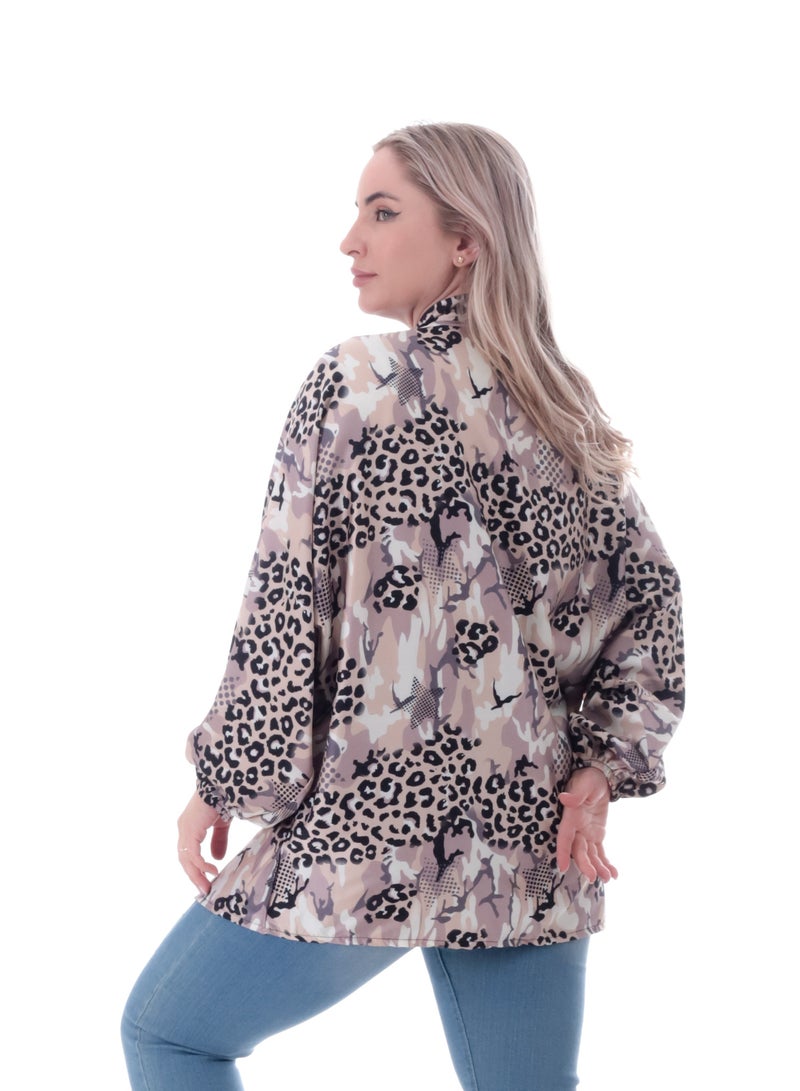 بيبو كارديجان حريمي قصير مطبوع اكمام طويلة - Image 3