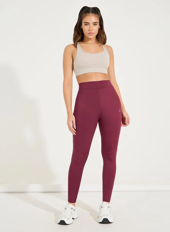 Styli Active Broad Waistband Basic Leggings