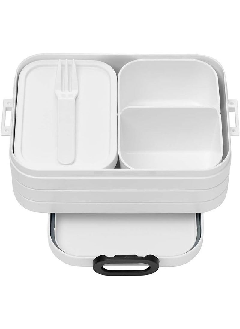 Mepal 900ML Bento Lunch Box – Take A Break Medium, White, Leak-Proof & Stylish Food Storage for Lunches, Perfect for Work, School & Travel - Image 1