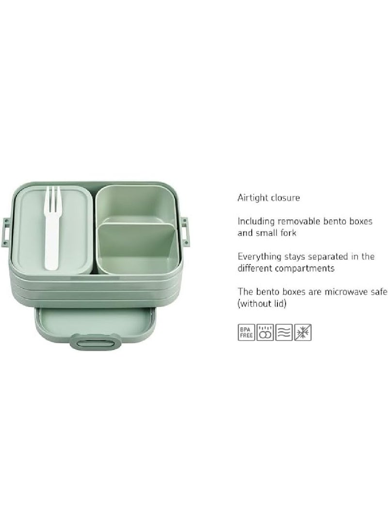 Mepal 900ML Bento Lunch Box – Take A Break Medium, White, Leak-Proof & Stylish Food Storage for Lunches, Perfect for Work, School & Travel - Image 3