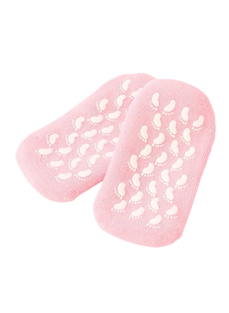 DubaiGallery Gel Spa Sock Moisturizing Cotton Silicon Moisturize Soften Repair Cracked Skin Beauty Foot Care Tool Dry Feet Skin Moisturizing Treatment Silicone Socks Infused with Vitamins, Essential Oils - Image 2