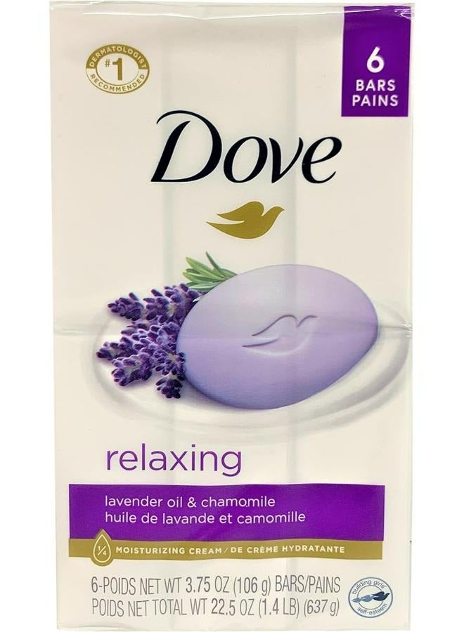 Dove Soap Relaxing Lavender Beauty Bar with Lavender And Chamomile 6 Bars - Image 1