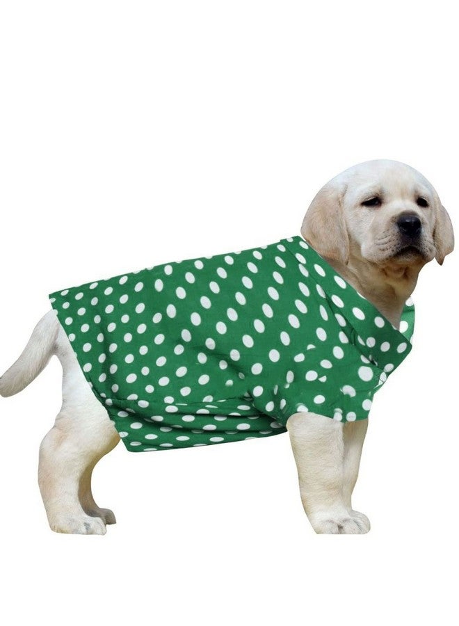 ويستيرن إرا قميص كلاب أساسي قابل للتنفس مطبوع عليه قطن، قميص فائق النعومة، قميص خفيف الوزن رقيق لطيف لحيواناتك الأليفة، ملابس كلاب مريحة للغاية (صغير جدًا - 12 بوصة) (أخضر بولكا) - Image 1