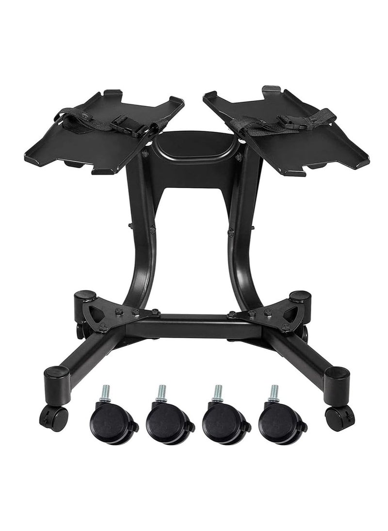 COOLBABY Adjustable Dumbell Rack,with Wheels 330LBS Dumbbell Rack,Dumbbell Stand for Home GYM,Black