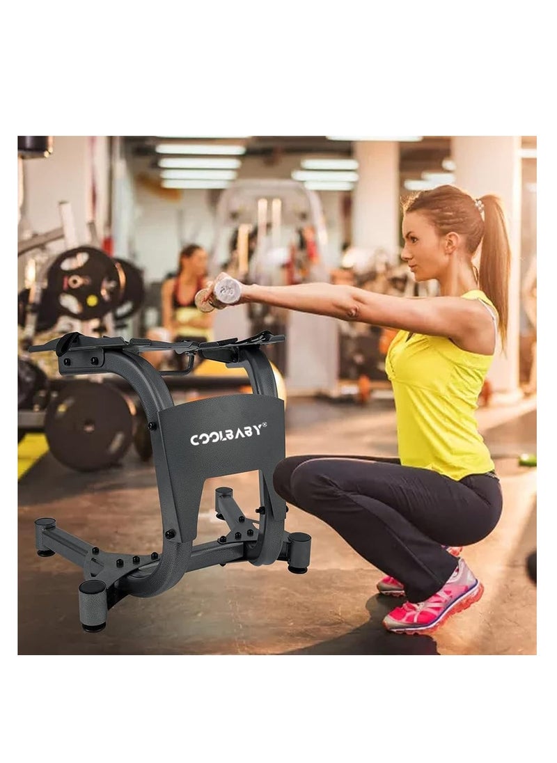 COOLBABY Adjustable Dumbell Rack,with Wheels 330LBS Dumbbell Rack,Dumbbell Stand for Home GYM,Black