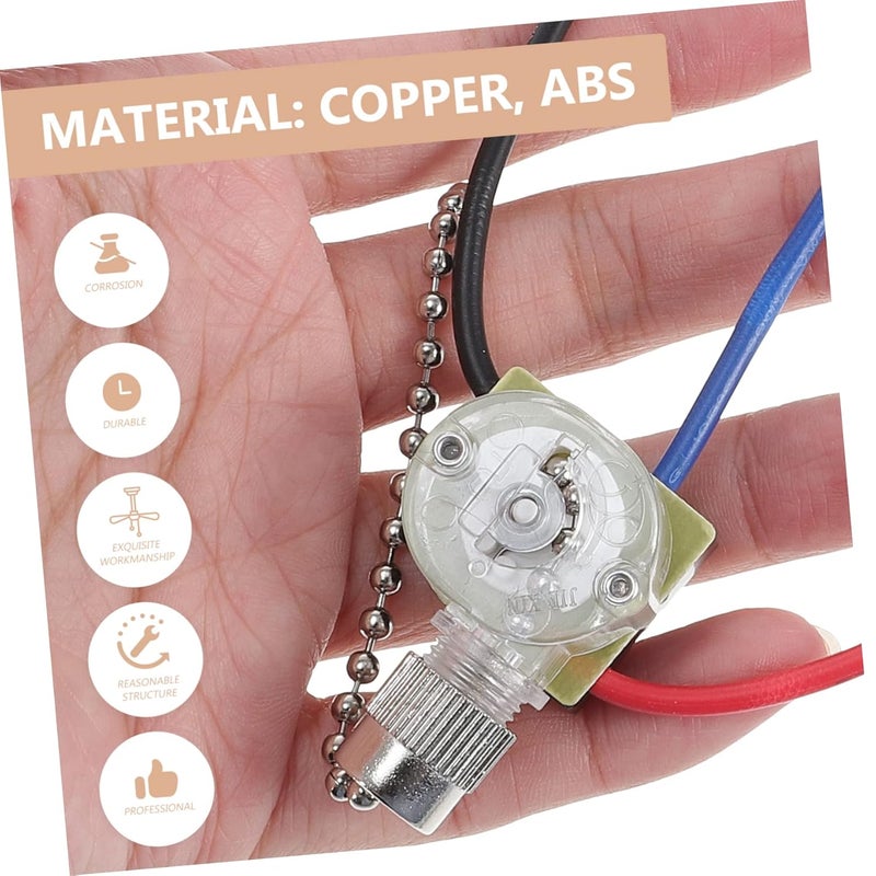 حزمة من 2 لسلسلة سحب مروحة السقف البديلة مفتاح تحكم سلكي مقاوم للصدأ للمنزل والفندق - Image 4