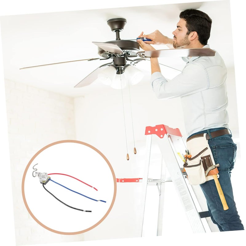 حزمة من 2 لسلسلة سحب مروحة السقف البديلة مفتاح تحكم سلكي مقاوم للصدأ للمنزل والفندق - Image 3