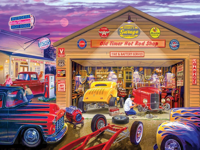 MasterPieces 750 Piece Jigsaw Puzzle for Adults and Family - Old Timer's Hot Rods - 18"x24" - Image 2