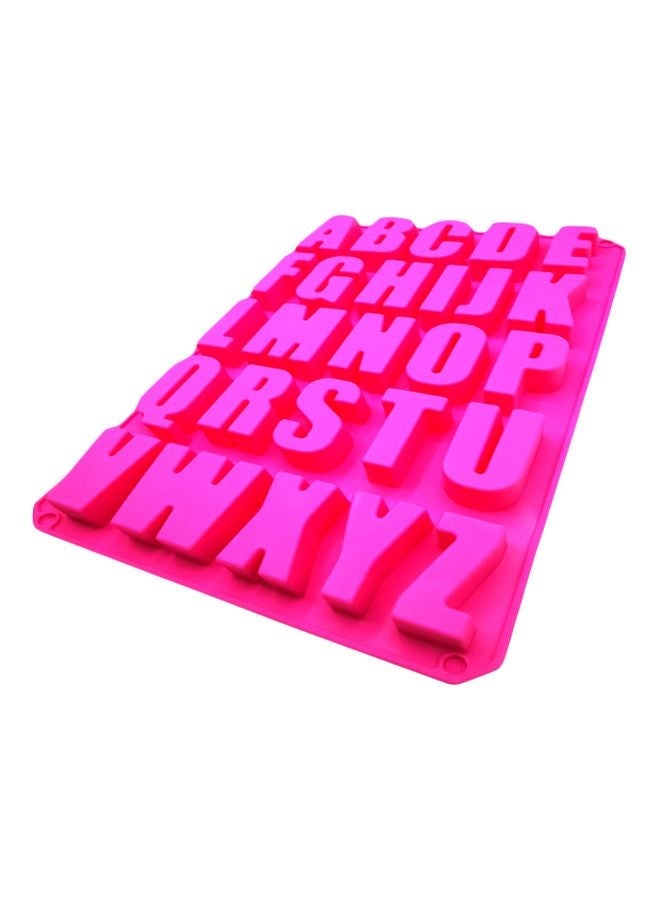 NIBEMINENT Silicone Alphabet Designed Chocolate Mould Pink 33x22cm - Image 1