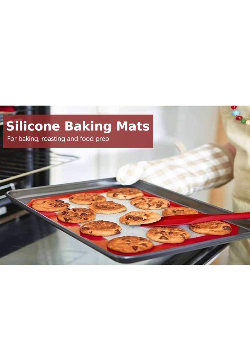 sokany 2 Pack 20cm x 30cm Silicone Baking Mat, Non-Stick Heat Resistant Premium Silicone Baking Mat for Cookies, Pizzas, Pretzels and More (Red)  - Image 5