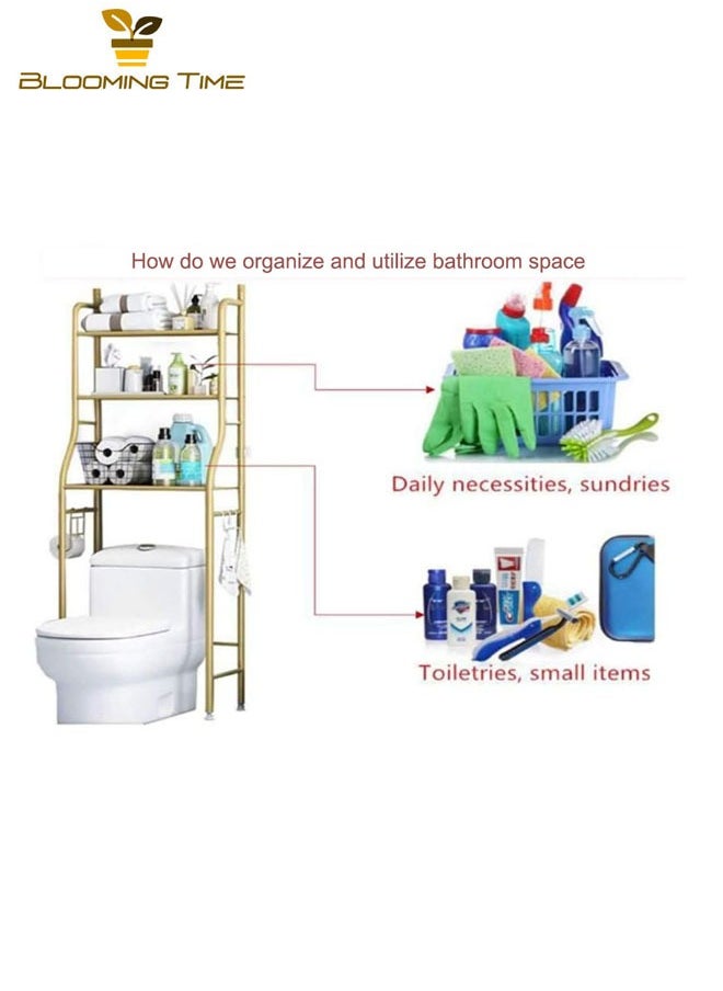 BLOOMING TIME - Bathroom Floor-Standing Vertical Toilet Rack Without Perforation Combination, Durable, Large Capacity, Easy To Assemble, Space-Saving - Image 1